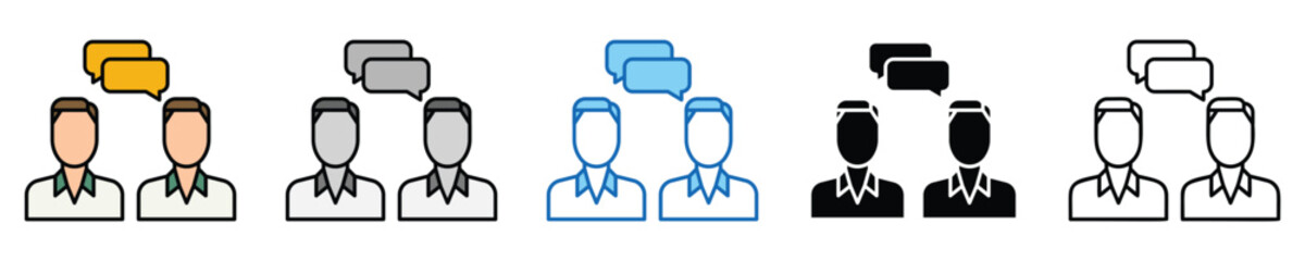 Meeting Icons Set – Editable Vector Icons in Multiple Styles