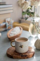 Cup of coffee at home in the interior