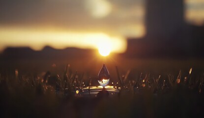 Dewdrop at sunset