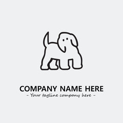 Obraz premium Dog illustration black and white for logo company vector image 
