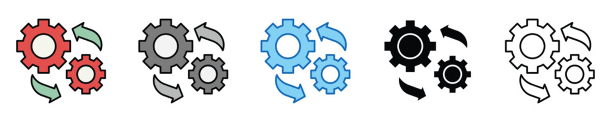 Operation Icons Set – Editable Vector Icons in Multiple Styles