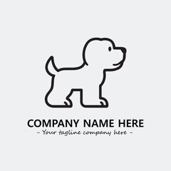 Dog illustration black and white for logo company vector image

