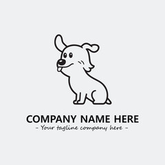 Dog illustration black and white for logo company vector image
