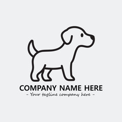 Dog illustration black and white for logo company vector image
