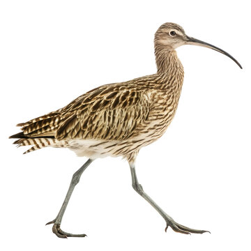 curlew bird isolated white background