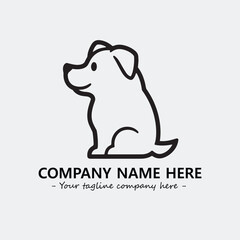 Dog illustration black and white for logo company vector image
