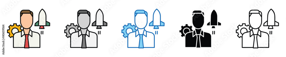 Poster potential icons set – editable vector icons in multiple styles
