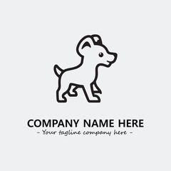 Dog illustration black and white for logo company vector image
