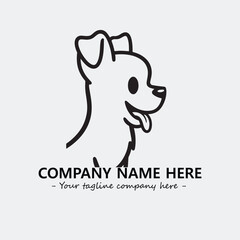 Dog illustration black and white for logo company vector image
