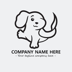 Dog illustration black and white for logo company vector image
