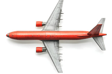 Red Airplane Soars High Above the Clouds