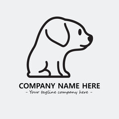 Dog illustration black and white for logo company vector image
