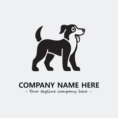 Dog illustration black and white for logo company vector image
