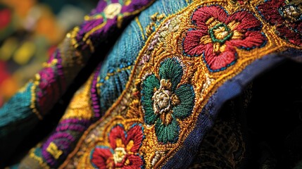 Vibrant Traditional Embroidery from the Middle East Region