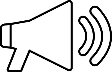 Megaphone music line style icon shape symbol. Isolated on transparent background.