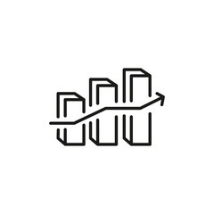 Obraz premium Statistics graph icon. Simple marketing statistics graph icon for social media, app, and web design. Vector illustration