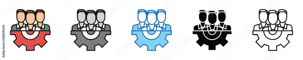 Poster resources icons set – editable vector icons in multiple styles