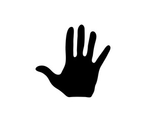 Hand Silhouette Vector  Open Palm Human Hand Icon Isolated on White Background
