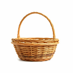 Wicker basket isolated on a white background