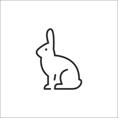 Rabbit icon. Depicts a stylized rabbit, commonly associated with both wild and domestic contexts. This icon is ideal for use in materials related to wildlife, pet care. Vector illustration