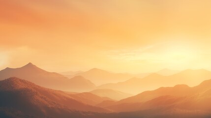 Ultra detailed 4K serene sunset mountain landscape warm earthy tones watercolor texture overlay soft golden hour glow minimalistic composition depth of field