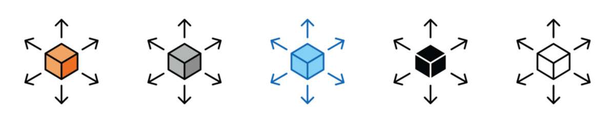 Scalability Icons Set – Editable Vector Icons in Multiple Styles