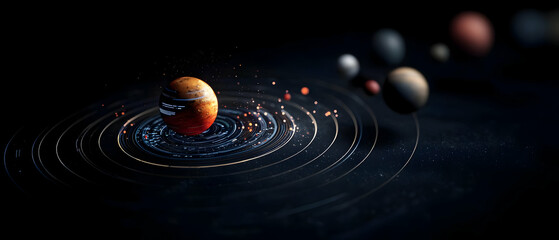 Obraz premium Celestial Dance of Planets