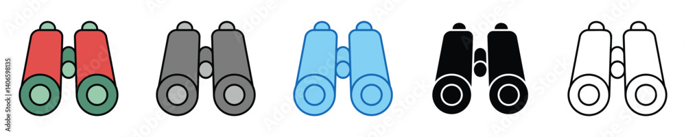 Aufkleber scope icons set – editable vector icons in multiple styles