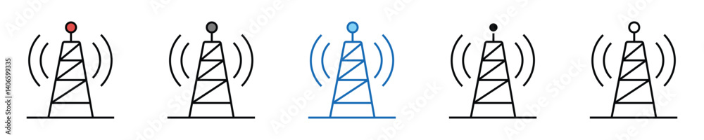 Poster signal icons set – editable vector icons in multiple styles