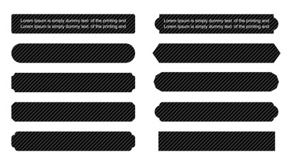 シンプルな黒のテロップベースセット　透過素材