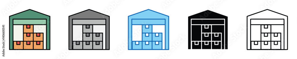 Poster stock icons set – editable vector icons in multiple styles