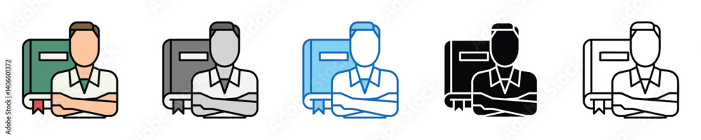 Poster study icons set – editable vector icons in multiple styles