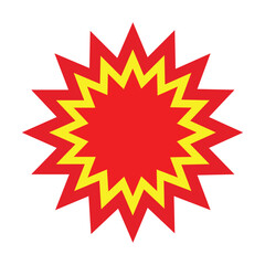 Simple icon of red discount stickers