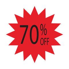 Simple icon of red discount stickers