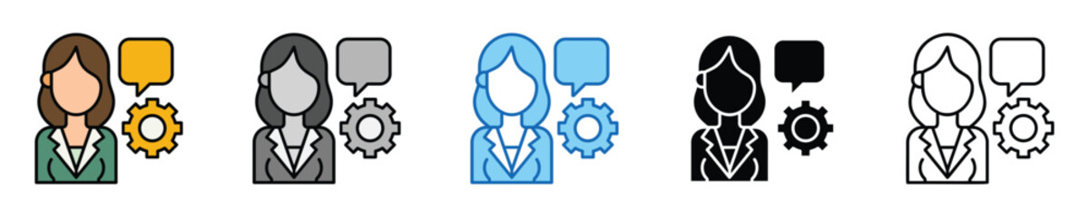 Support Icons Set – Editable Vector Icons in Multiple Styles
