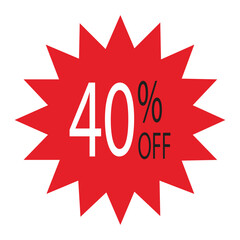 Simple icon of red discount stickers