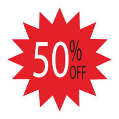 Simple icon of red discount stickers