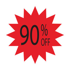 Simple icon of red discount stickers