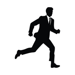 Fototapeta premium Businessman run minimalist silhouette