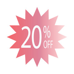 Simple icon of red discount stickers