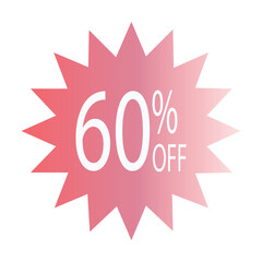 Simple icon of red discount stickers