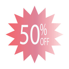 Simple icon of red discount stickers