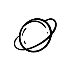 A Stylized and Colorful Illustration Depicting a Planet Surrounded by Beautiful Rings