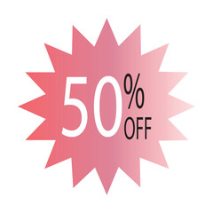 Simple icon of red discount stickers