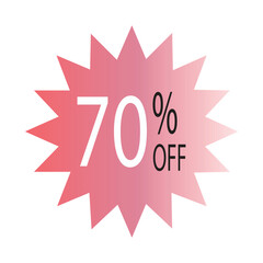 Simple icon of red discount stickers