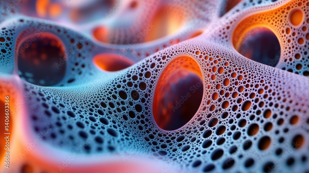 Aufkleber a vibrant, abstract image showcasing intricate patterns with bubbles and waves, creating a visually 