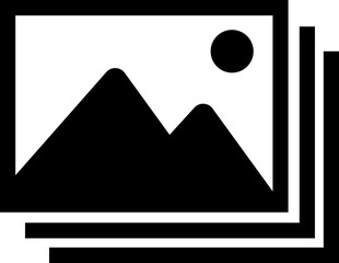 Photo image files and picture storage gallery flat icon isolated on transparent background