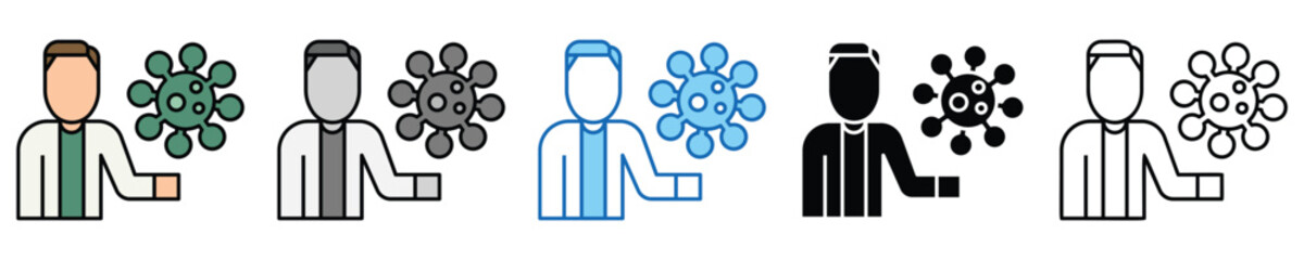 Virus Disease Icons Set – Editable Vector Icons in Multiple Styles