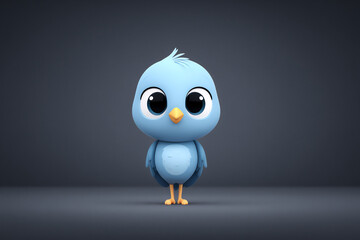 cartoon bluebird: 3d rendered character