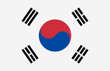 South korea flag vector illustration